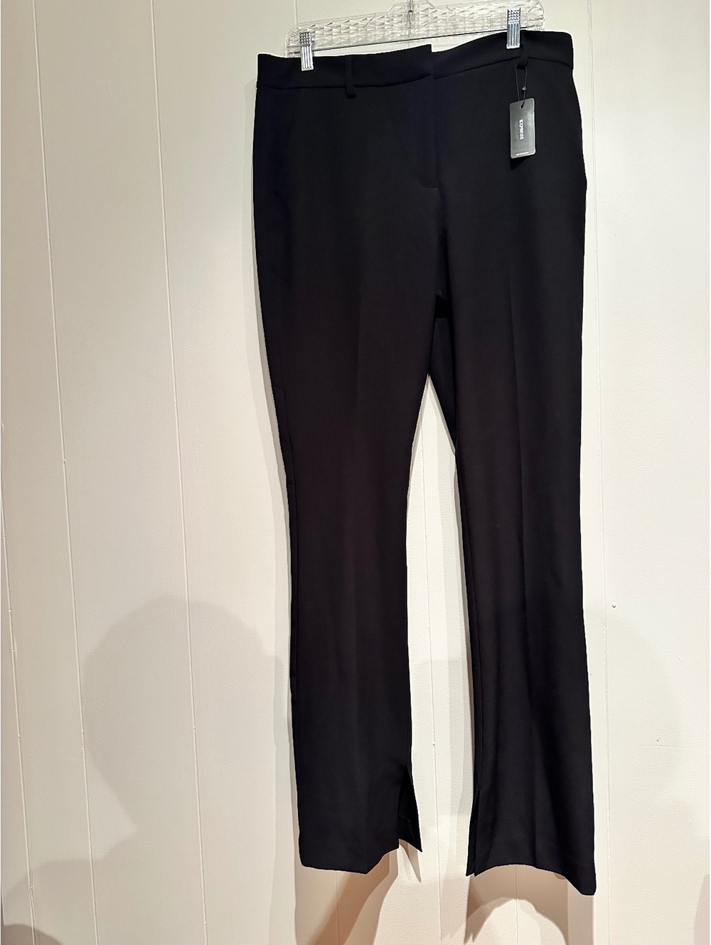 Express Editor flare trouser high rise black pants